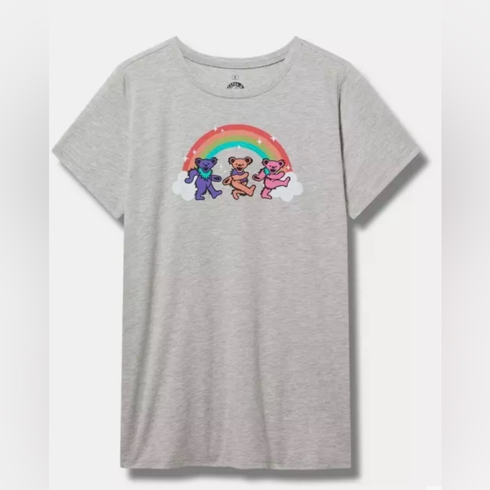 Torrid Grateful Dead Rainbow Classic Cotton Crew Tee Size 2X NWT